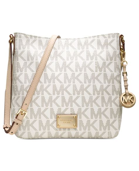 michael kors white bag with logo|michael kors white shoulder bags.